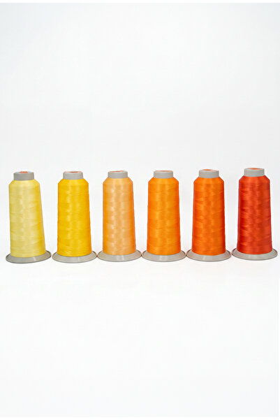 Enstitü İplik Machine Embroidery and Sewing Thread Orange Tones Set