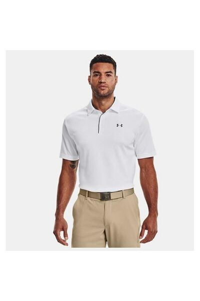 Under Armour White Men's Polo Neck T-Shirt