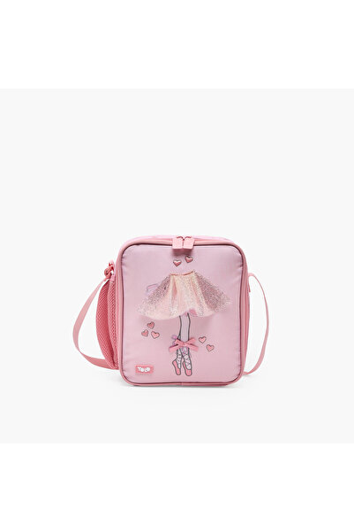 Yolo Ballerina Print Lunch Bag for Girls 5-8 Years with Adjustable Strap