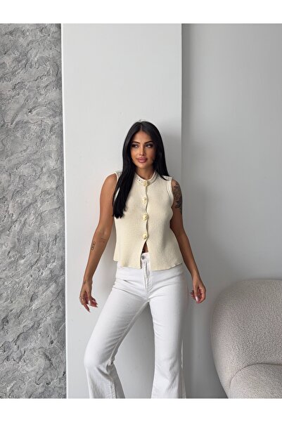 erki triko Metal Buttoned Cotton Vest