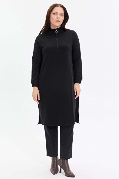 KADO OUTLET Stand collar two thread zippered tunic