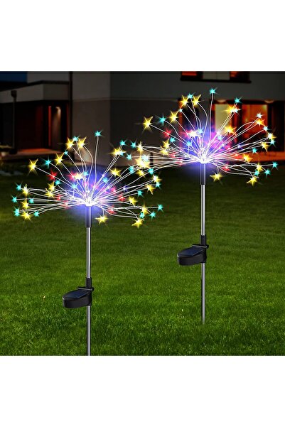 Vivendo Set 2 Lampi solare artificii cu suport metalic, 100 LED