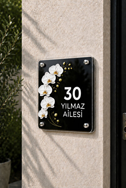 JHAAR Kişiye Özel Pleksi Kapı İsimliği – Modern & Lüks UV Baskılı Dekoratif K...