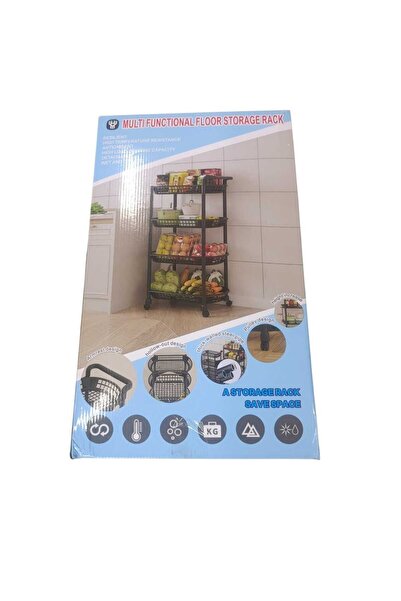OEM Raft Metalic Mobil cu 4 Rafturi Tip Coș, Organizator Multifuncțional
