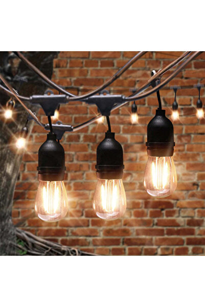 Vivendo Ghirlanda solara cu 10 becuri Led Filament incluse, 2W, 3000K, IP65 l...