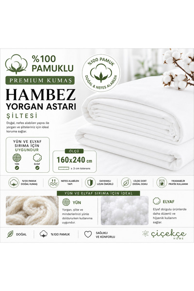 Çiçekce Home evinize renk katar Yorgan Astarı & Şiltesi & Kılıfı 100% Pamuk H...