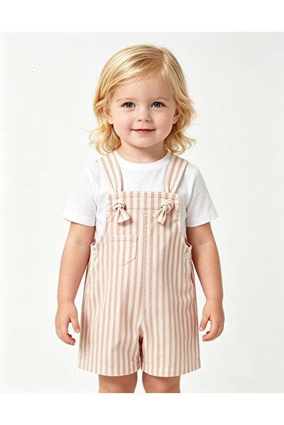 Little D&E Unisex Salmon Denim Overalls