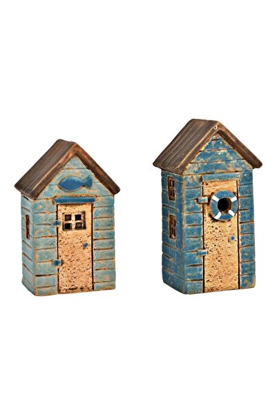 DecoDepot Ceramic decoration marine design house, 8x14x6 cm