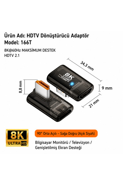 silabor HDMI 2.1 Adapter Series 8K 60Hz |   90 °   Angled, L Type, U Type, Ma...