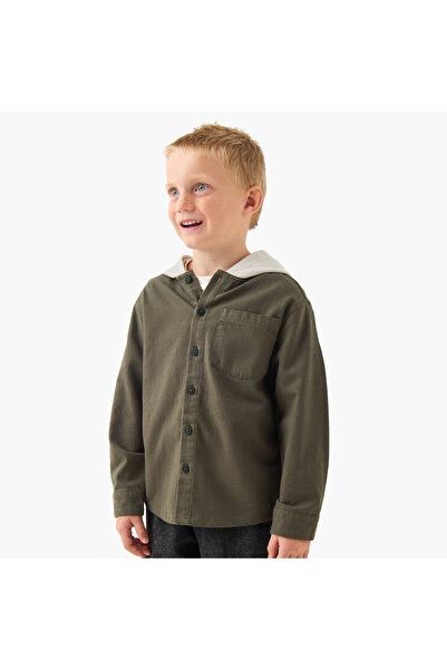 Juniors Long Sleeves Shirt with Hooded Neck