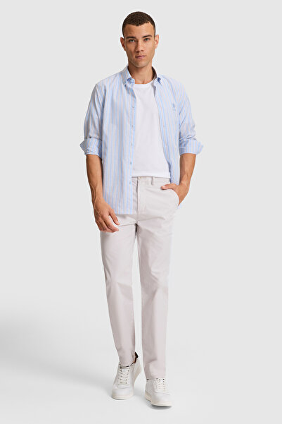 U.S. Polo Assn. Erkek Carrot Fit Açık Gri Kanvas Pantolon 50300546-VR001