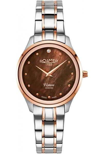 Roamer Ceas de damă 601857 49 79 20 — clasic, aur roz cu diamante