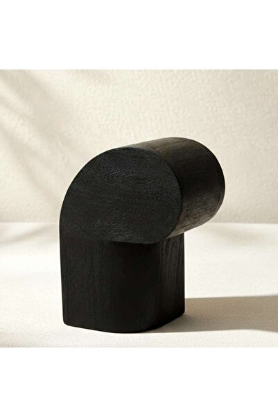 PAN HOME Abex Wood Semi Colon Sculpture 22.75x15.25x30cm - Black
