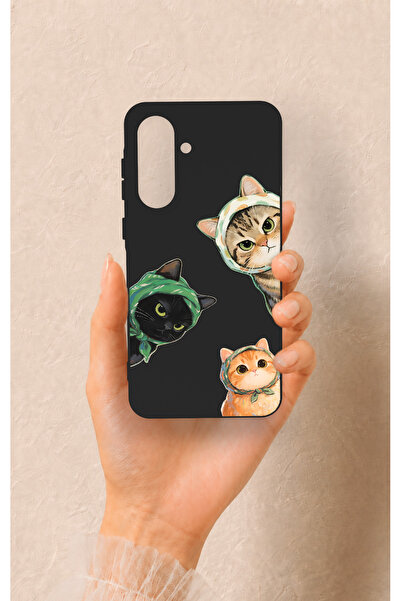Vip Case Samsung A56 Uyumlu Kedi Ekibi Desenli Silikon Kılıf