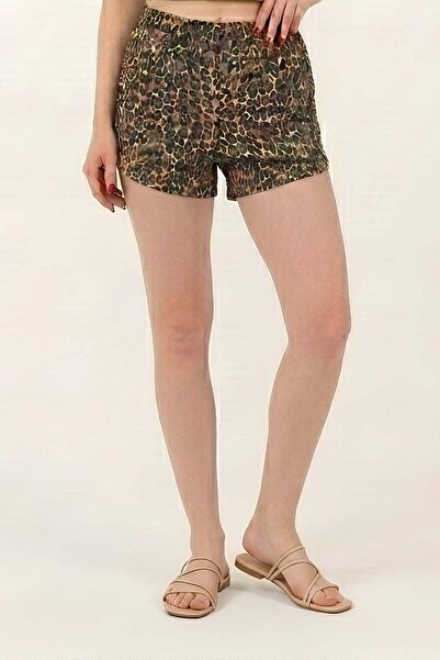penyebizden Extra Soft Viscose Shorts Home&Beach-Leopard