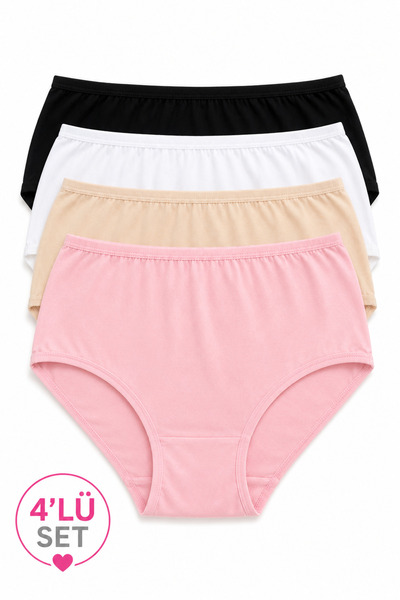 İpeksi 100% Cotton High Waist Daily Panties 4-Pack
