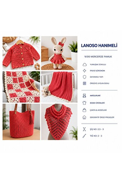 Lanoso HANIMELİ %100 MERCERİZE PAMUK