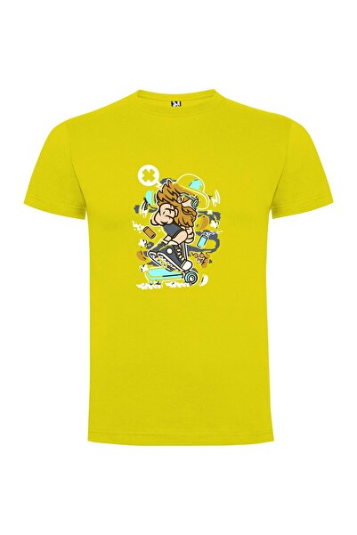 iLovePrints Bearded Skateboarding Cartoon Tshirt