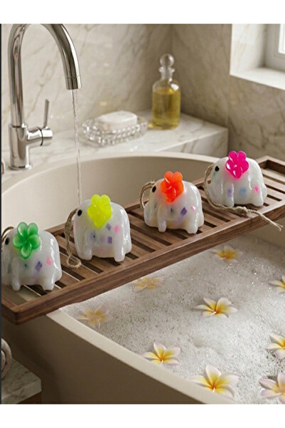 YEMA GLOBAL Fil Şekilli Dekoratif Kokulu Sabun 4'lü Set Banyo Süsü Hediyelik ...