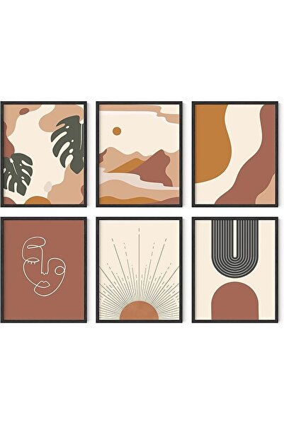 ESSESORIES Boho Neutral Boho Mid Century Modern Boho Aesthetic Poster Wall Ar...