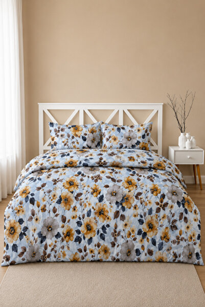 Boreas Home Velora 100% Cotton Double Duvet Cover Set with Elastic Sheets