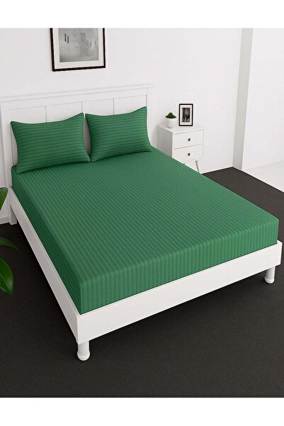 MAXQON Deep Fitted Bed Sheet +2Pcs Pillow Covers, King/Queen/Double/Single Si...