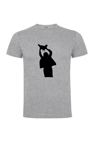iLovePrints Red Chicken Man Silhouette Tshirt