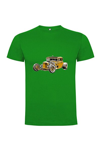 iLovePrints Retro Yellow Car Art Tshirt