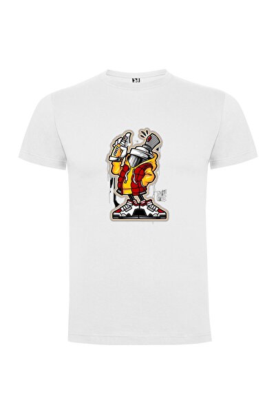 iLovePrints HipHop Graffiti Cartoon Robot Tshirt
