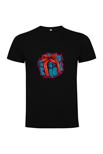iLovePrints Blue Bow Gift Box Tshirt