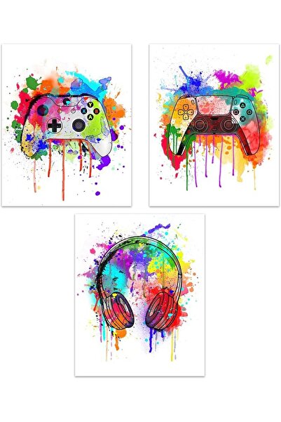 ESSESORIES Watercolor Gaming ), Boys Gaming Accessories, Gaming Poster Wall A...