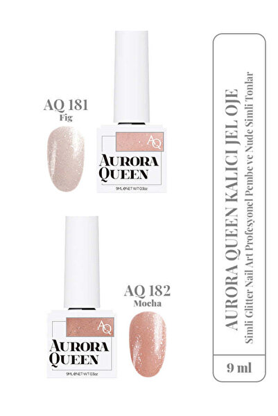 Aurora Queen Kalıcı Jel Oje Simli Glitter Nail Art Profesyonel Pembe ve Nude ...
