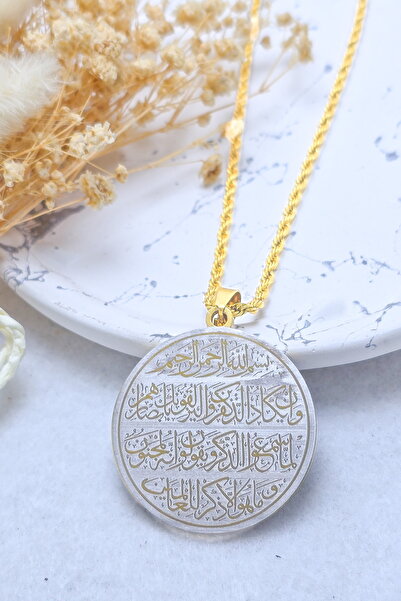 DEARWİSH قلادة من الفولاذ المقاوم للصدأ بلون ذهبي مع سلسلة حلزونية مكتوب عليه...