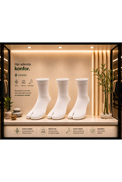 BY BNN One-Finger Washable Bamboo Socks 3-Pack