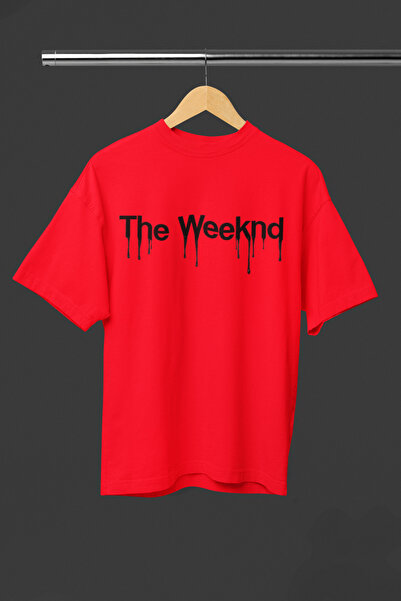 MG تي شيرت قطني مطبوع برقبة دائرية من WEEKND، مقاس كبير، للجنسين، بأكمام قصيرة