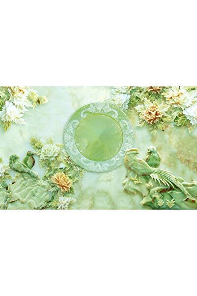 Persona Tablou Canvas, Flori Si Pasari Verzi Vintage- 100 X 70 cm