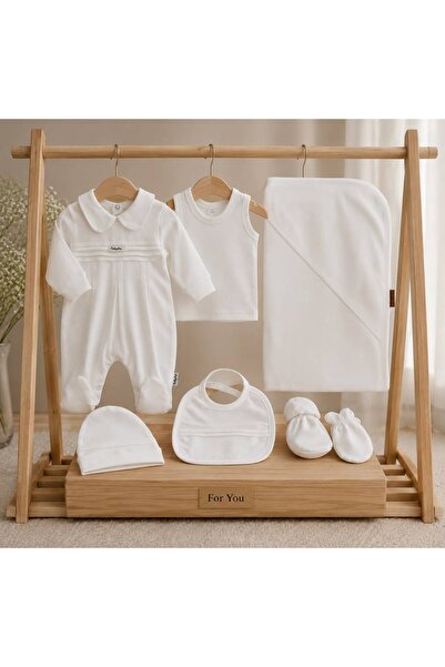 Baby day طقم أساسي لحديثي الولادة باللون الأبيض النقي من 6 قطع | ملابس قطنية ...
