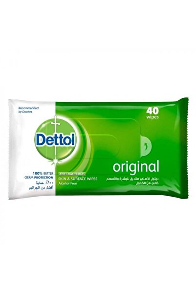 Dettol ديتول الأصلي مناديل مبللة ومعقمة عبوة 40 مناديل original wipes pack 40...