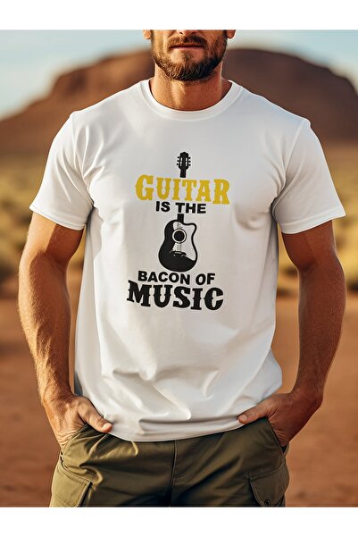 LİNA06 Acoustic Guitar Men'S Front Printed Short Sleeved T-Shirt Machine Wash...