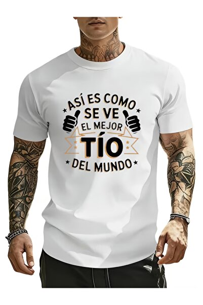 LİNA06 [Spanish Uncle T-Shirt] Men's Spanish "Best Uncle" T-Shirt Breathable ...