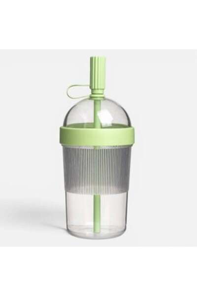 Jumbo Pahar verde cu pai 540 ML