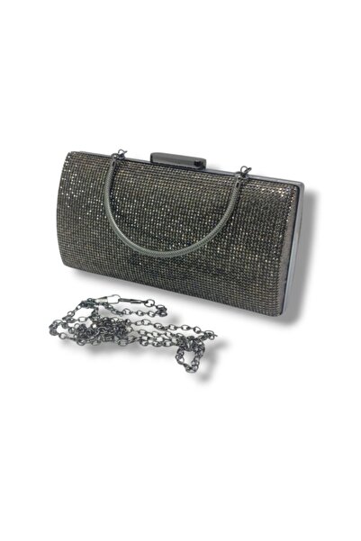 VAROL ÇANTA Varol 363-26 Steel Case Stone Evening Dress Women's Bag