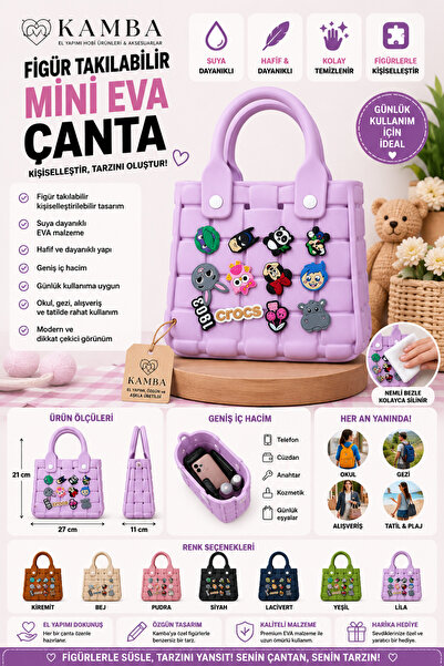 KAM Kamba Mini Tote EVA Çanta | Kişiselleştirilebilir Figürlü Tasarım | Hafif...