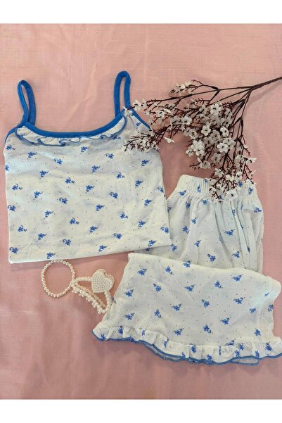MH Moony Homewears 2-Piece Lake Blue Shorts Summer Pajama Set