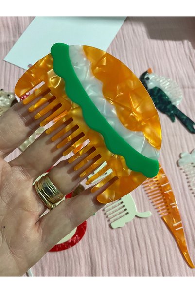 MADE BY PERİ Figured Bone, Bag Comb Cute Design Hair Comb Suitable for Children and Adults