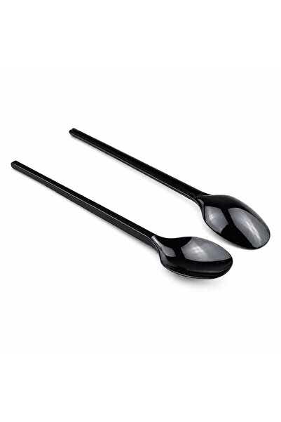 sunpack Black Plastic Spoons – Pack of 50