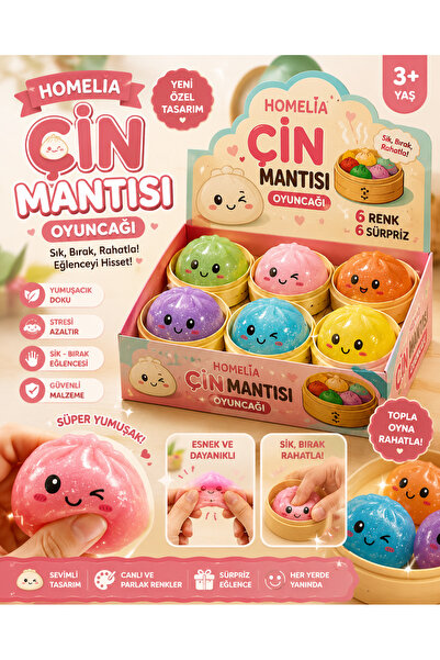 HOMELIA Gizemli Renk Çin Mantısı Squishy Oyuncak – Sık Bırak Stres Giderici Y...