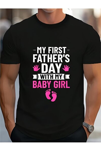 NOURAM تي شيرت Time Dad للرجال - هدية عيد الأب الأولى مع طباعة بصمة قدم، مناس...