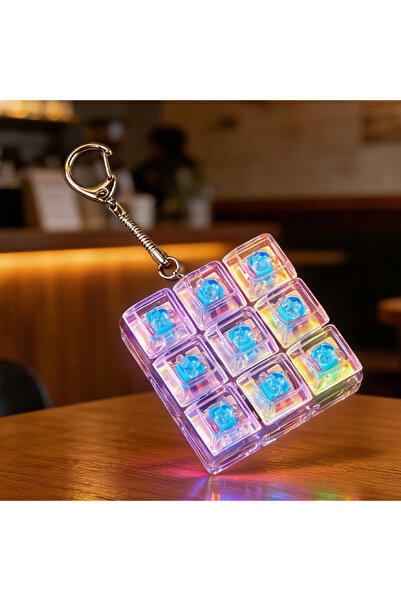 Choice20 1PC White-L LED Light-Up Keychain Keyboard Clickable Button Fidget T...