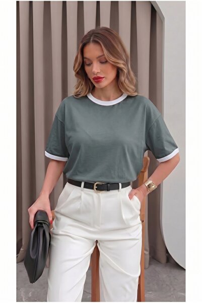 Teenage Millionaire Women's Petrol White Piping Garnished Medium Thick Soft F...